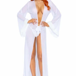 Leg Avenue Long Fur Trimmed Robe Lingerie 29 Leg Avenue Long Fur Trimmed Robe Lingerie
