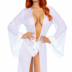 Leg Avenue Long Fur Trimmed Robe Lingerie 31 Leg Avenue Long Fur Trimmed Robe Lingerie