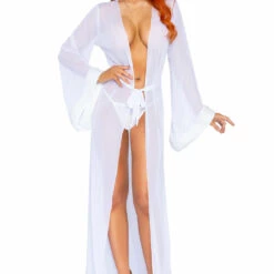Leg Avenue Long Fur Trimmed Robe Lingerie 28 Leg Avenue Long Fur Trimmed Robe Lingerie