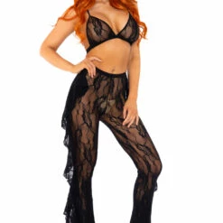Leg Avenue Lace Bra Top And Ruffle Pants Lingerie 9 Leg Avenue Lace Bra Top And Ruffle Pants Lingerie