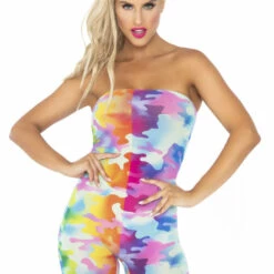 Leg Avenue Rainbow Camo Strapless Romper