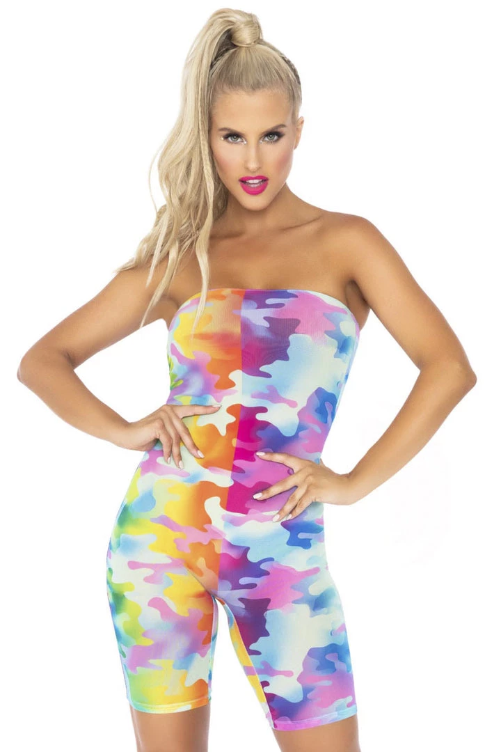 Leg Avenue Rainbow Camo Strapless Romper 1 Leg Avenue Rainbow Camo Strapless Romper
