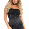 Leg Avenue Rhinestone Tube Dress And Choker