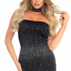 Leg Avenue Rhinestone Tube Dress And Choker
