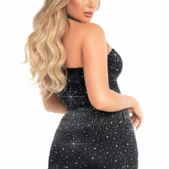 Leg Avenue Rhinestone Tube Dress And Choker