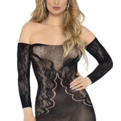 Leg Avenue Lingerie Off The Shoulder Lace Chemise
