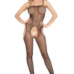 Leg Avenue Open Crotch Fishnet Suspender Bodystocking Lingerie
