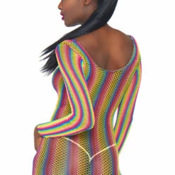 Leg Avenue Long Sleeve Rainbow Fishnet Mini Dress 8 Leg Avenue Long Sleeve Rainbow Fishnet Mini Dress