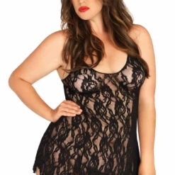 Leg Avenue Plus Size Rose Lace Flair Chemise 5 Leg Avenue Plus Size Rose Lace Flair Chemise