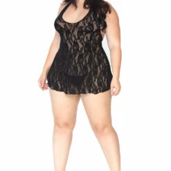 Leg Avenue Plus Size Rose Lace Halter Chemise 6 Leg Avenue Plus Size Rose Lace Halter Chemise