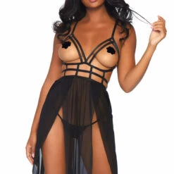 Leg Avenue Cupless Cage Lingerie Gown 7 Leg Avenue Cupless Cage Lingerie Gown