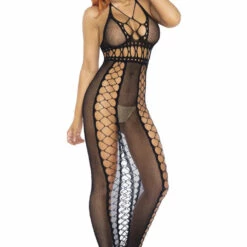 Leg Avenue Fishnet Backless Halter Dress