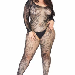 Leg Avenue Plus Size Spiral Lace Bodystocking
