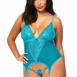 Leg Avenue Plus Size Turquoise Garter Cami 7 Leg Avenue Plus Size Turquoise Garter Cami