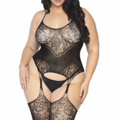 Leg Avenue Jacquard Net Suspender Bodystocking 22 Leg Avenue Jacquard Net Suspender Bodystocking