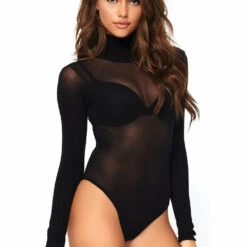 Leg Avenue Long Sleeve Opaque Bodysuit