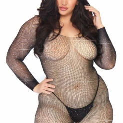 Leg Avenue Plus Size Crystal Net Bodystocking