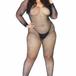 Leg Avenue Plus Size Crystal Net Bodystocking