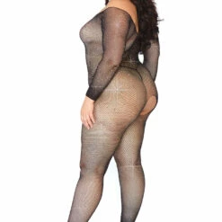 Leg Avenue Plus Size Crystal Net Bodystocking