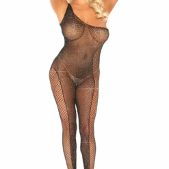 Leg Avenue Rhinestone Asymmetrical Bodystocking 8 Leg Avenue Rhinestone Asymmetrical Bodystocking