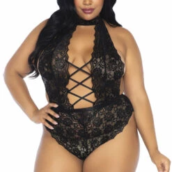Leg Avenue Plus Size Floral Lace Crotchless Teddy 11 Leg Avenue Plus Size Floral Lace Crotchless Teddy