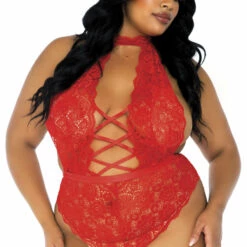 Leg Avenue Plus Size Floral Lace Crotchless Teddy 10 Leg Avenue Plus Size Floral Lace Crotchless Teddy