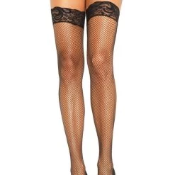 Leg Avenue Stay Up Lace Top Fishnet Stockings