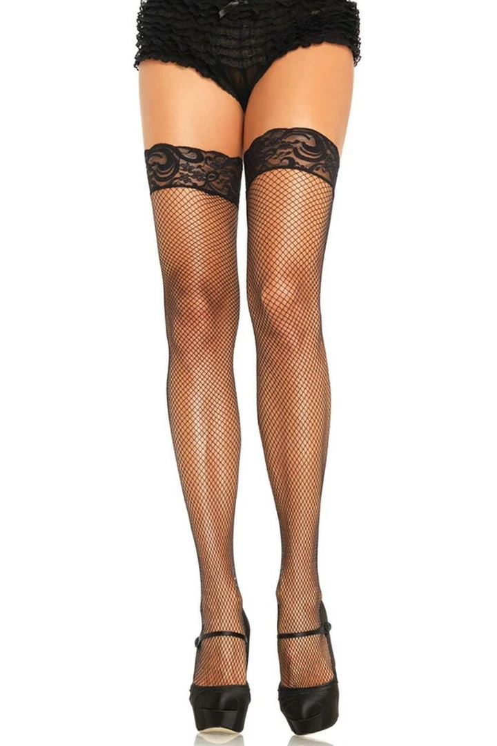 Leg Avenue Stay Up Lace Top Fishnet Stockings 2 Leg Avenue Stay Up Lace Top Fishnet Stockings