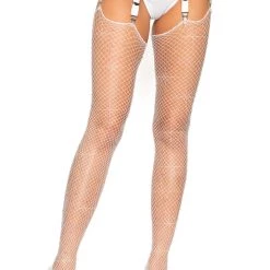 Leg Avenue Raw Edge Rhinestone Fishnets Hosiery