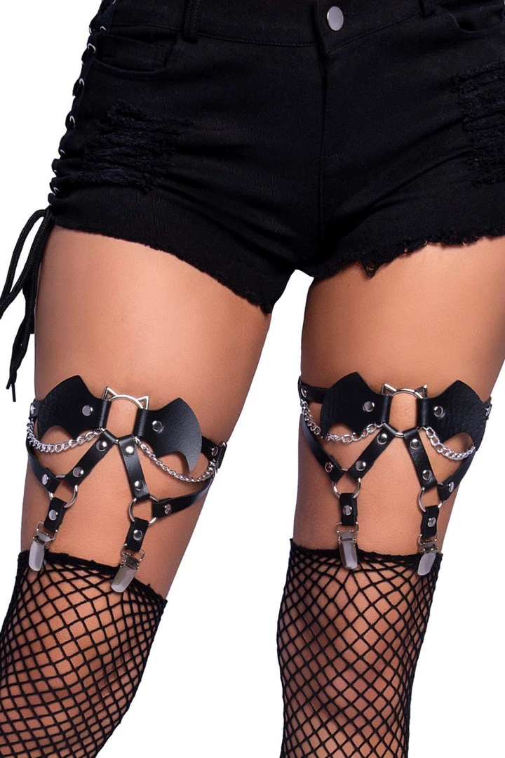 Leg Avenue Studded Bat Leg Garters 1 Leg Avenue Studded Bat Leg Garters