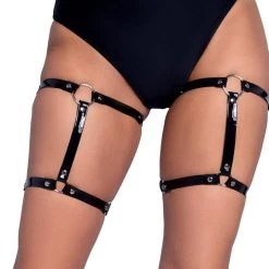 Leg Avenue Accessories Dual Strap Vinyl Leg Garters