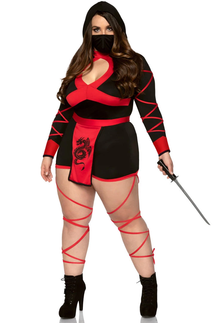 Leg Avenue Plus Size Dragon Ninja Costume 1 Leg Avenue Plus Size Dragon Ninja Costume