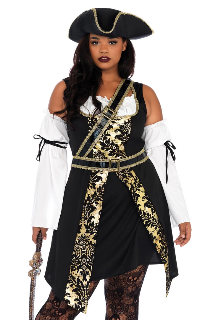 Leg Avenue Plus Size Black Sea Buccaneer Costume 3 Leg Avenue Plus Size Black Sea Buccaneer Costume