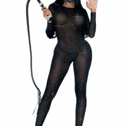 Leg Avenue Lingerie Sheer Rhinestone Catsuit