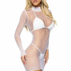 Leg Avenue Lingerie High Neck Net Chemise