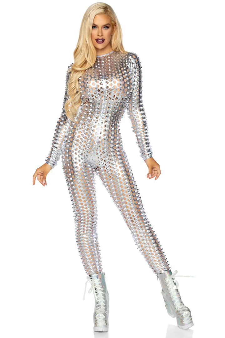 Leg Avenue Sexy Halloween Costumes Laser Cut Metallic Catsuit 8 Leg Avenue Sexy Halloween Costumes Laser Cut Metallic Catsuit