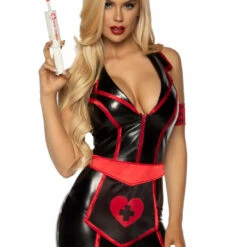 Leg Avenue Black And Red Naughty Nurse Costume Sexy Halloween Costumes