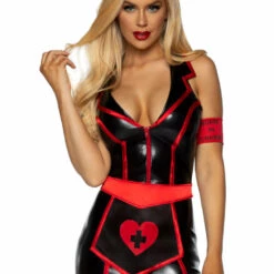 Leg Avenue Black And Red Naughty Nurse Costume Sexy Halloween Costumes