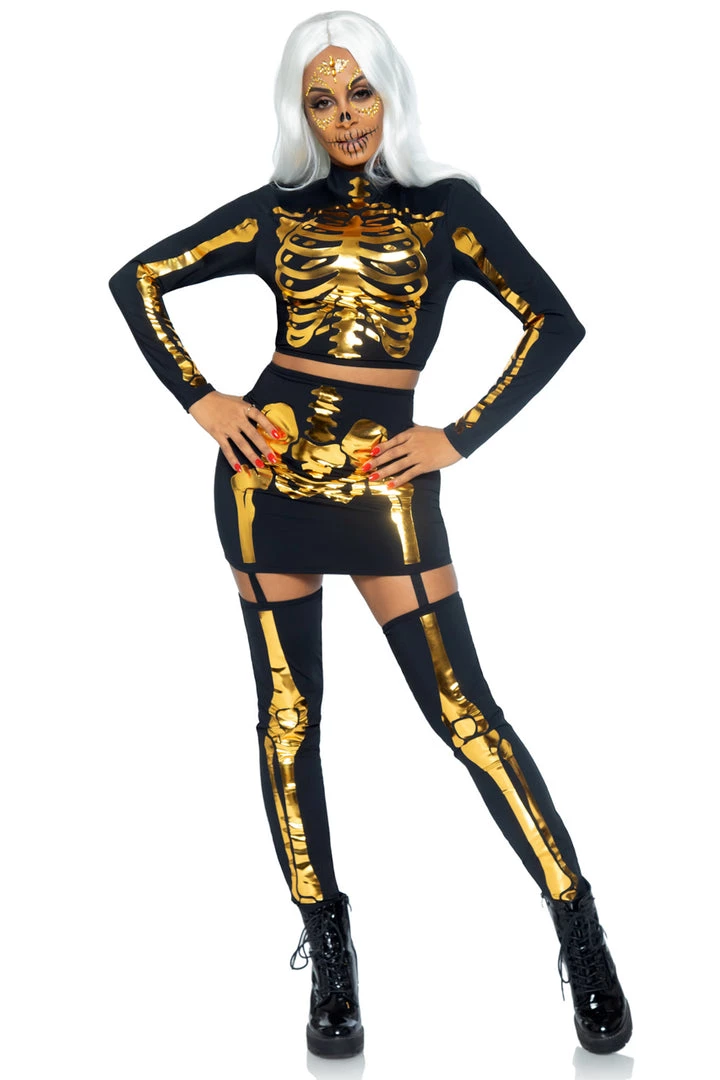Leg Avenue Golden Skeleton Costume 2 Leg Avenue Golden Skeleton Costume