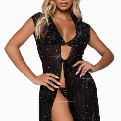 Leg Avenue Iridescent Floor Length Robe Lingerie