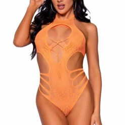 Leg Avenue Strappy Seamless Lace Bodysuit Lingerie 26 Leg Avenue Strappy Seamless Lace Bodysuit Lingerie
