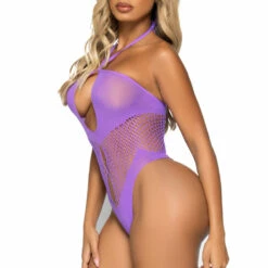 Leg Avenue Lingerie Hexi Net Halter Teddy