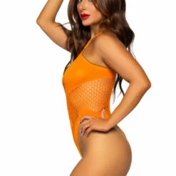 Leg Avenue Lingerie Hexi Net Halter Teddy