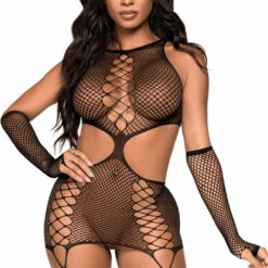 Leg Avenue Lingerie Faux Lace Up Net Chemise 6 Leg Avenue Lingerie Faux Lace Up Net Chemise