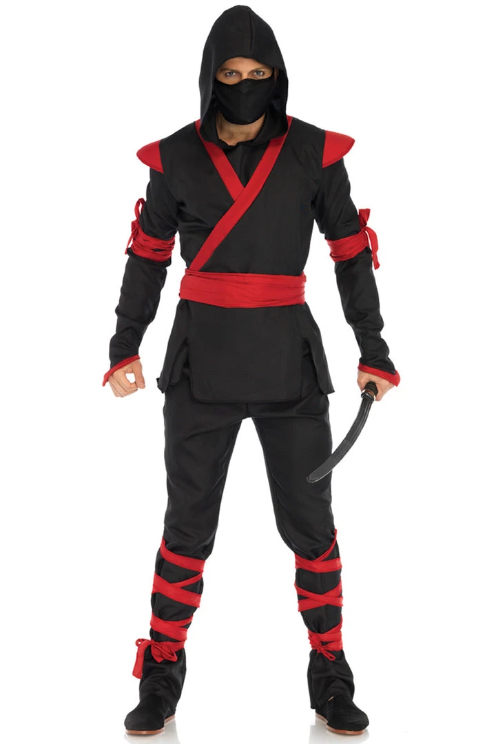 Leg Avenue Sexy Halloween Costumes Men's Black And Red Ninja Costume 5 Leg Avenue Sexy Halloween Costumes Men's Black And Red Ninja Costume