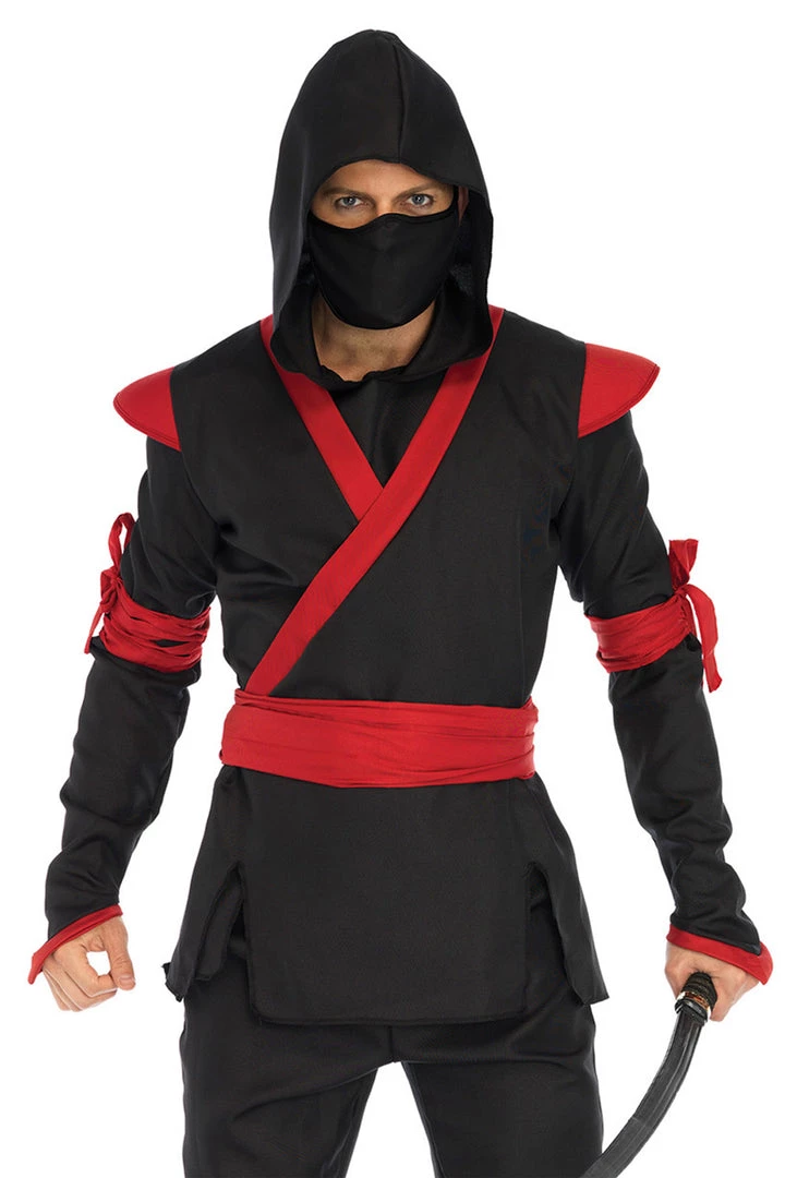 Leg Avenue Sexy Halloween Costumes Men's Black And Red Ninja Costume 4 Leg Avenue Sexy Halloween Costumes Men's Black And Red Ninja Costume
