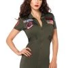 Leg Avenue Sexy Halloween Costumes Women's Top Gun Flight Suit Costume