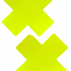 NevaNude Neon Yellow Wet Vinyl X Nipple Pasties