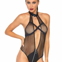 Leg Avenue Fishnet Plunging Teddy 5 Leg Avenue Fishnet Plunging Teddy