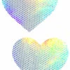 NevaNude Liquid Party White Holographic Heart Pasties